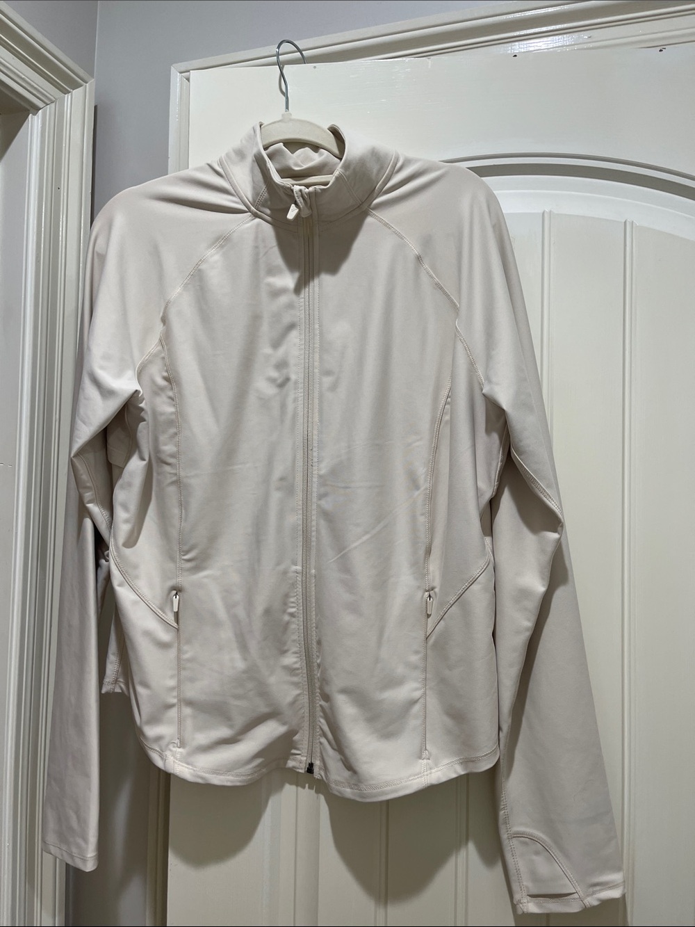Old Navy Light Cream Powersoft Full-Zip Athletic Jacket
